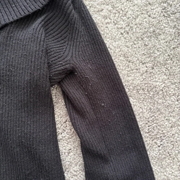 White House Black Market Black Cowl Neck Sweater - Picture 3 of 4